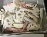 豚バラと根野菜の揚げ炒め。作り方4写真