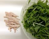 水菜とハムのピーナツバター酢和え作り方1写真