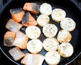 鮭と長いものバター醤油照り焼き作り方4写真