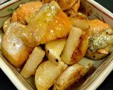 鮭と長いものバター醤油照り焼き作り方5写真