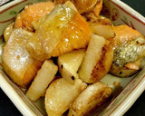 鮭と長いものバター醤油照り焼き作り方5写真
