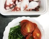 タコ・トマト・シソのカルパッチョ風サラダ作り方1写真