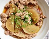 簡単で絶品！豚肉と大根の煮物作り方4写真