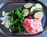 茄子の肉ニラ筍あんかけ炒め作り方1写真