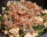 夕食♪フライパンで高菜なめこ豆腐の炒め煮作り方5写真