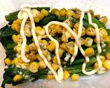 レンジで簡単！ほうれん草・コーンマヨ作り方3写真