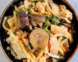 茄子の肉ニラ筍あんかけうどん作り方4写真