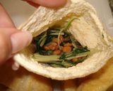 水菜と納豆の巾着作り方4写真