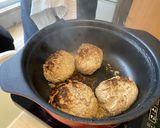 春菊と舞茸のあんかけ大豆ハンバーグ作り方8写真