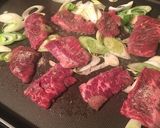 牛ハラミのネギ塩鉄板焼き作り方3写真