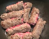 モッツァレラチーズと黒オリーブの牛肉巻き作り方3写真