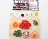 たことサーモンのプロテイン冷製パスタ作り方2写真