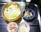 白菜とチーズdeパスタ作り方1写真