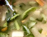 カリフラワーの葉と薄揚げの味噌汁◎お得作り方3写真