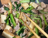 厚揚げと豚肉、小松菜のうま煮作り方2写真
