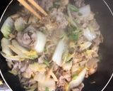 ベビーホタテと豚肉白菜のにんにく炒め作り方5写真