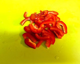 8日目の豆苗☆赤パプリカ と卵の中華炒め作り方4写真