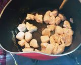 大根と胸肉と厚揚げの甘煮物作り方1写真