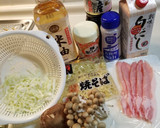 簡単　和風キノコ焼きそば作り方1写真
