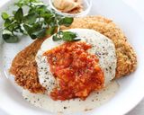 簡単メーン【チーズトマトソースとんかつ】作り方3写真