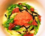 卵かけご飯の明太バター梅干し乗せ作り方4写真