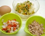 簡単！しっとり和風☆漬物チャーハン作り方1写真