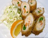 ♪鶏胸肉の簡単な野菜ロール巻きフライ 旨作り方6写真