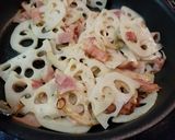 れんこんとベーコンのうま塩きんぴら作り方4写真