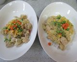 オッサンの親子丼カルボナーラ風作り方5写真