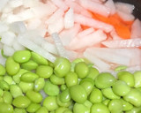 あさりと枝豆の野菜たっぷり炊き込みご飯作り方1写真