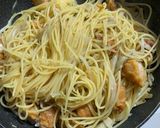ごぼうと冷凍唐揚げの和風パスタ作り方8写真