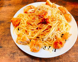ごぼうと冷凍唐揚げの和風パスタ作り方9写真
