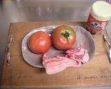 簡単トマトの薄切り豚ばら巻き作り方1写真