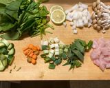 香る★たっぷり野菜の玄米塩チャーハン作り方1写真