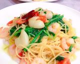 小海老とほうれん草のペペロンチーノ作り方8写真