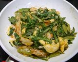 簡単!野菜天と春菊の味噌炒め作り方5写真