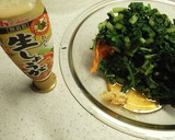 レンジで　大根葉と人参のしょうが醤油和え作り方6写真