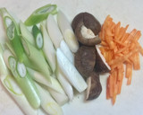 白ネギと豚肉の酒粕＆赤味噌炒め作り方1写真
