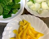 チンゲンサイとパプリカのマヨネーズ炒め作り方1写真