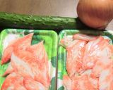 カニカマ+胡瓜+玉ねぎの見た目カニサラダ作り方1写真