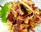 お刺身とみょうがのすりごま和え作り方5写真