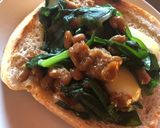 納豆とニラのトースト（チーズ入り）作り方5写真