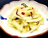 簡単♪白菜の胡麻油入りピリ辛甘酢和え作り方4写真
