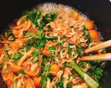 白だしで簡単！春菊となめこのさっと煮作り方3写真