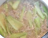 チンゲン菜と豚ひき肉の春雨ごま味噌スープ作り方2写真