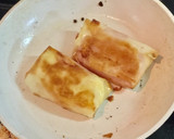 酒粕とハム＆チーズの春巻きの皮包み焼き作り方4写真