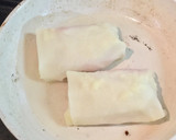 酒粕とハム＆チーズの春巻きの皮包み焼き作り方3写真