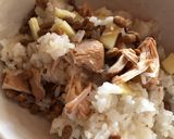 納豆と鶏胸肉のさっぱり煮の混ぜご飯作り方5写真