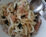 超ずぼらランチ。ツナ缶でワカメうどん作り方5写真
