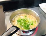 七草粥風*たらとパクチーのおかゆ作り方5写真